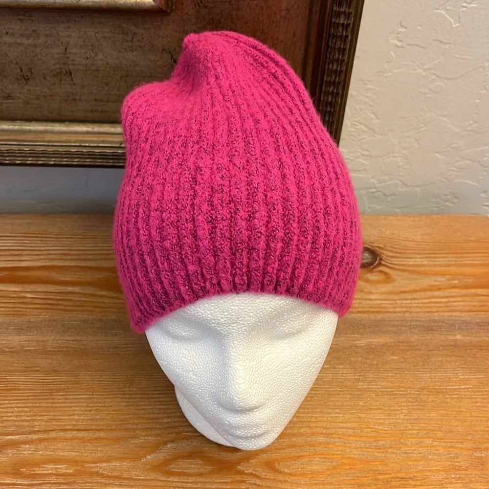 OPEN EDIT Marled Beanie Pink / Black Combo - NWOT -OS